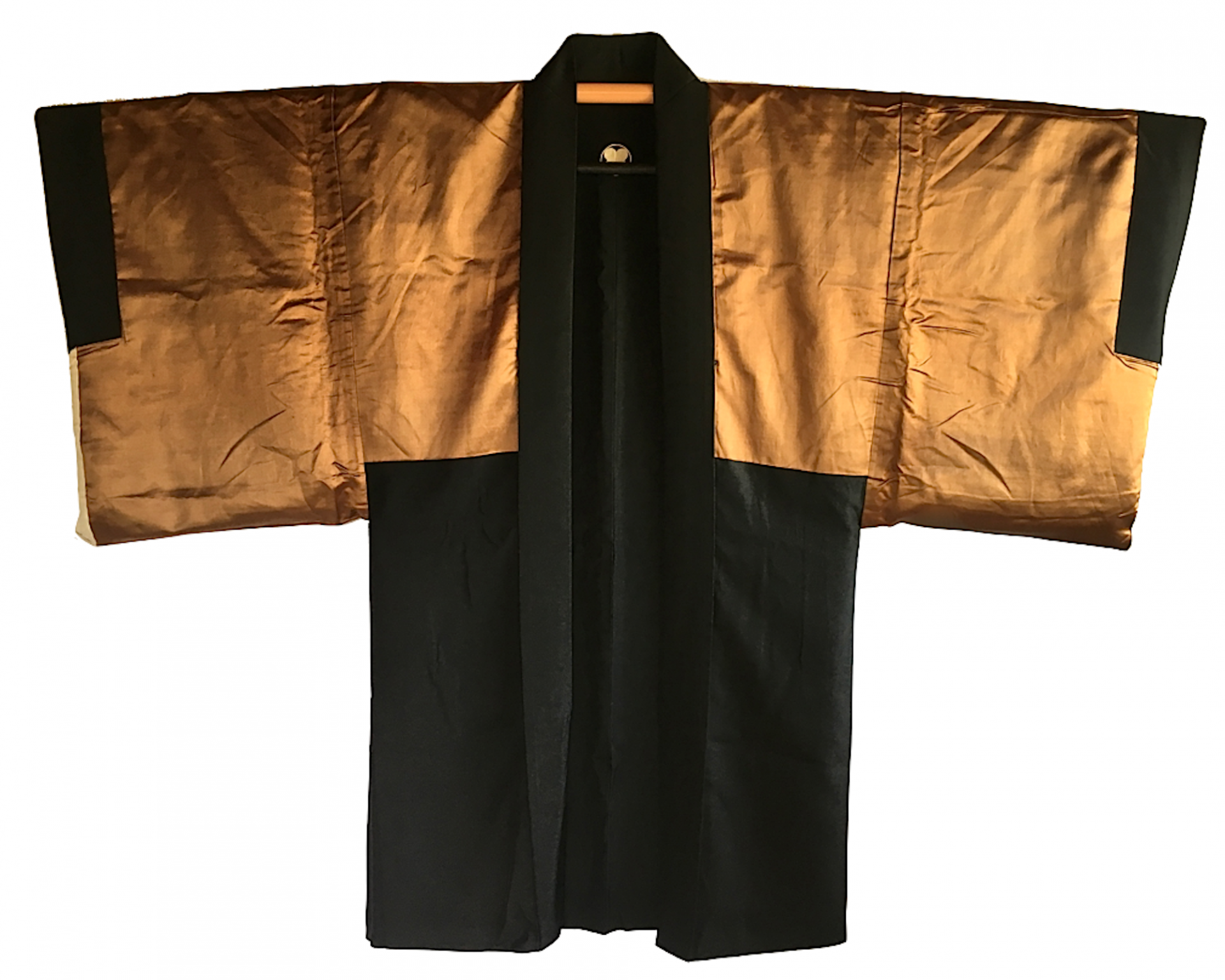 Antique haori samourai soie noire yama no o tera takano hane montsuki homme