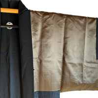 Antique haori soie noire takanohane montsuki torii miyajima homme4