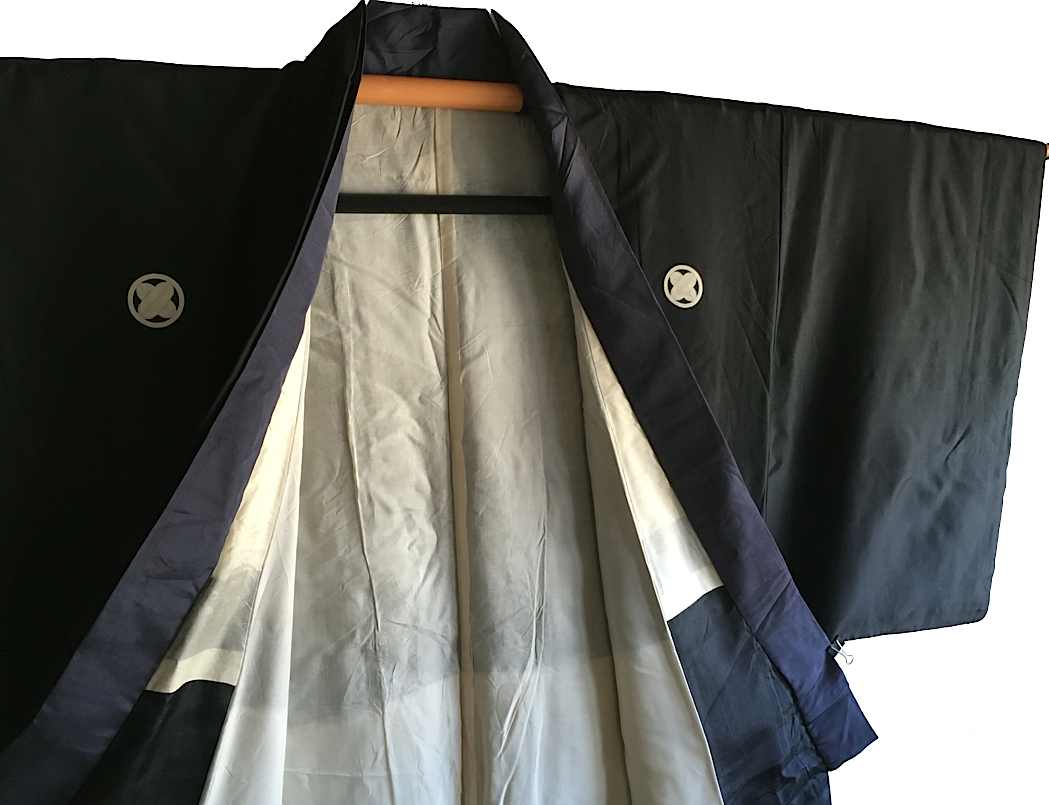Antique kimono japonais homme takanohane montsuki du japon