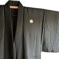 Antique kimono japonais soie noire homme 4