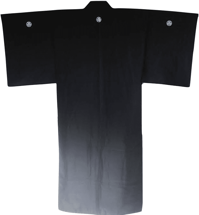 Antique kimono traditionnel japonais soie noire katabami montsuki homme2 1