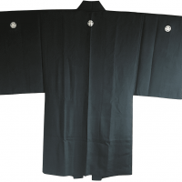 Antique veste kimono haori soie noire montsuki meoto iwa ise homme3