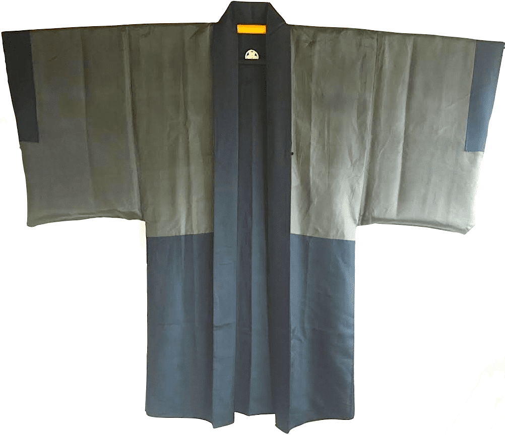 Antique veste kimono haori soie noire montsuki meoto iwa ise homme4