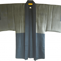 Antique veste kimono haori soie noire montsuki meoto iwa ise homme4