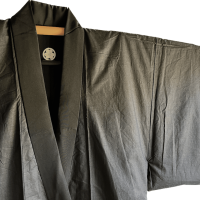 Doublure soie noire antique kimono japonais homme