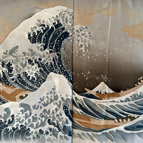 Men s yukata nami hokusai navy blue cotton the great wave of kanagawa6