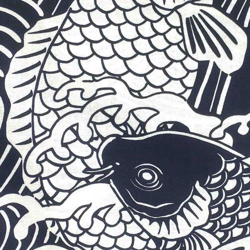 Men yukata koi navy cotton japanese carp bujindoshop2 2