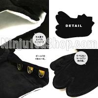 Luxe tabi ninja noir coton hiver made in japan 1