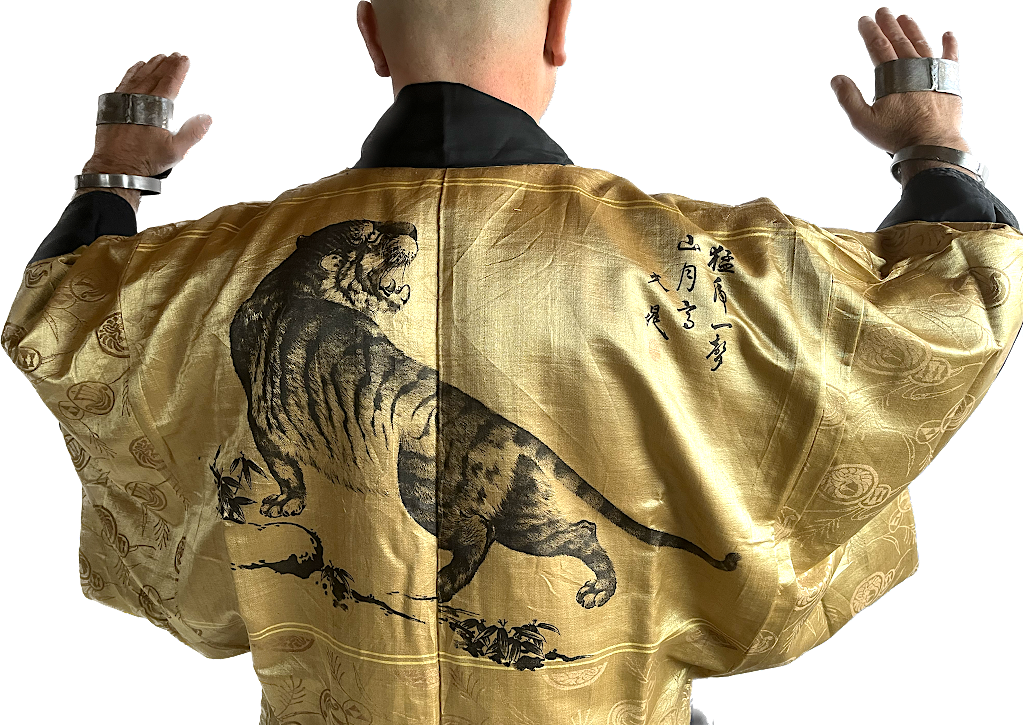 Men s haori traditional japanese kimono jacket kenkatabami montsuki tora