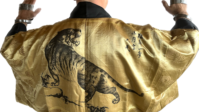 Men s haori traditional japanese kimono jacket kenkatabami montsuki tora