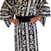 Men s japanese yukata aki tsuki autumn moon made in kyoto japan bujindoshop3