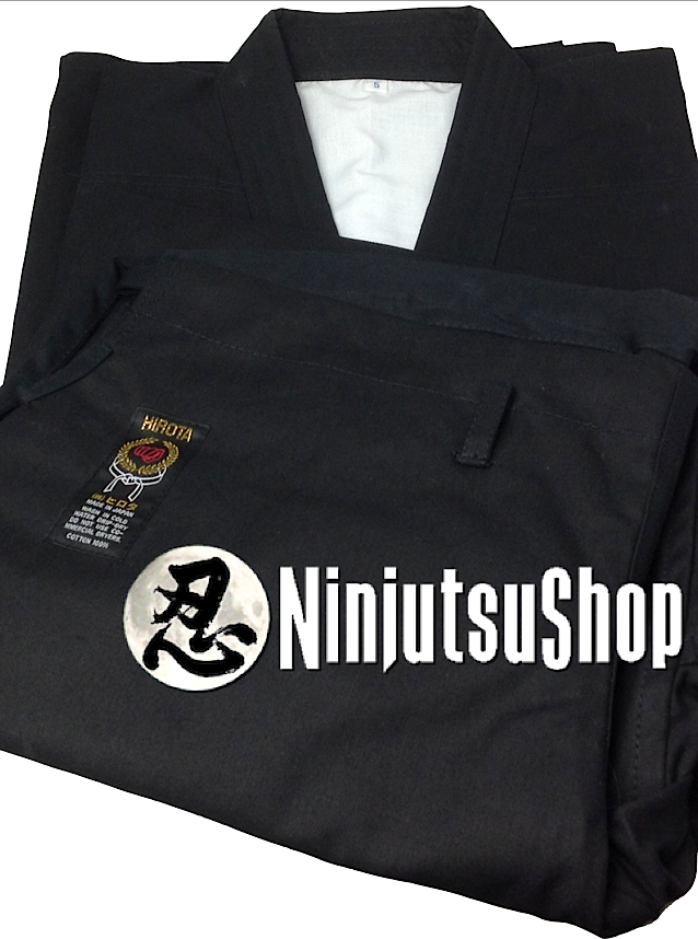 Ninjutsugi dogi ninjutsu hirota coton noir black cotton hirota ninjutsu uniform ninjutsushop com