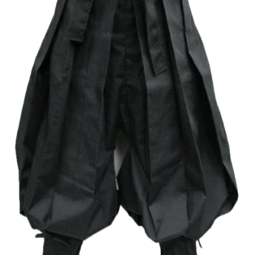 Pantalon hakama ninja traditionnel noir polyester1