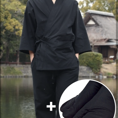 Traditional japanese clothes zen samue ninja tabi set made in japan
