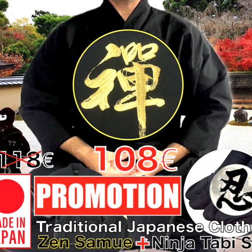 Traditional japanese clothes zen samue ninja tabi set made in japan